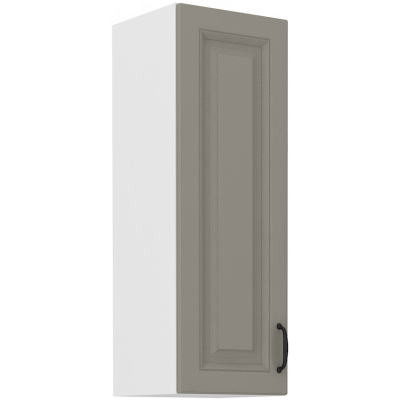 Hoher Oberschrank SOPHIA – Breite 30 cm, hellgrau/weiß