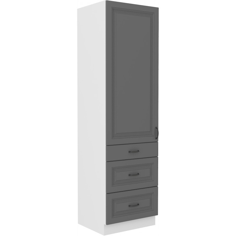 Lebensmittelschrank mit Schubladen SOPHIA – Breite 60 cm, grau/weiß