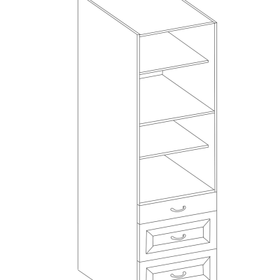 Lebensmittelschrank mit Schubladen SOPHIA – Breite 60 cm, grau/weiß