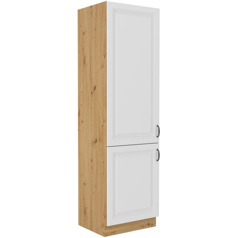 Schrank für Einbaukühlschränke SOPHIA – Breite 60 cm, Weiß / Eiche Artisan