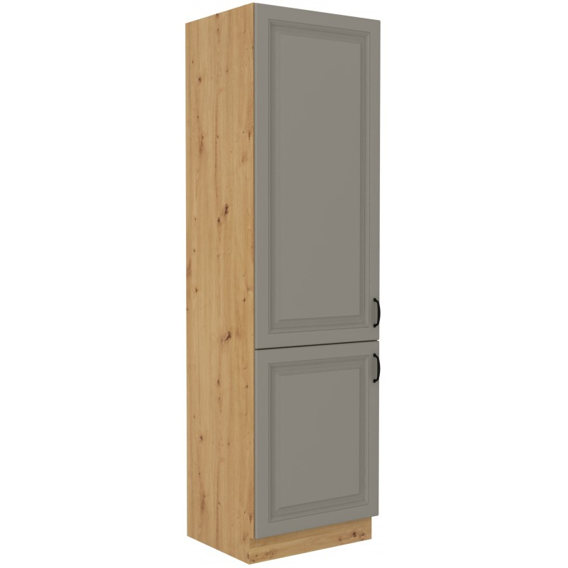 Lebensmittelschrank SOPHIA – Breite 60 cm, hellgrau / Eiche artisan