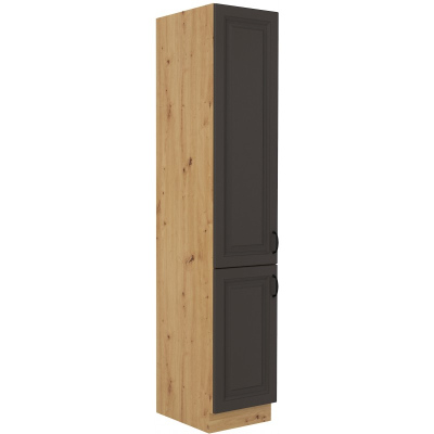 Lebensmittelschrank SOPHIA – Breite 40 cm, dunkelgrau / Eiche Artisan