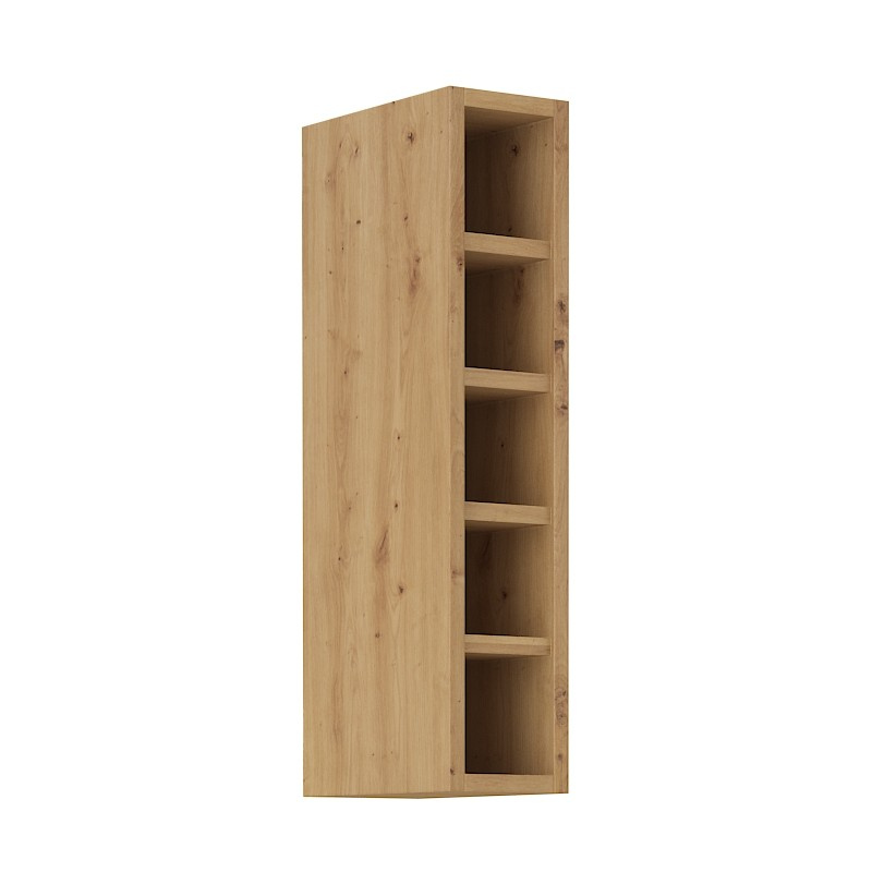 Offener Oberschrank SOPHIA – Breite 15 cm, Artisan-Eiche