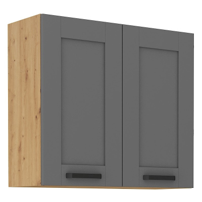 Küchenhängeschrank LAILI – Breite 80 cm, grau / Artisan-Eiche