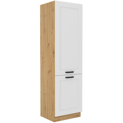 Lebensmittelschrank LAILI – Breite 60 cm, weiß / Eiche Artisan