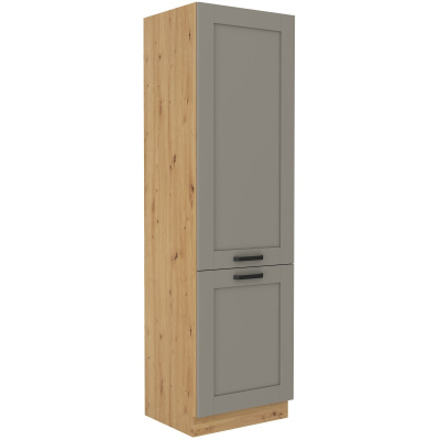 Lebensmittelschrank LAILI – Breite 60 cm, hellgrau / Eiche Artisan