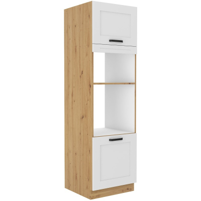 Einbaugeräteschrank LAILI – Breite 60 cm, Weiß / Eiche Artisan