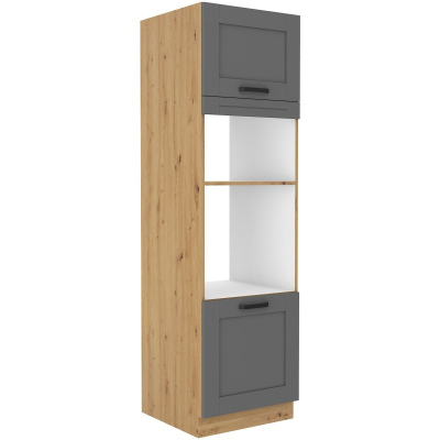 Einbaugeräteschrank LAILI – Breite 60 cm, Grau / Eiche Artisan