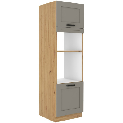 Einbaugeräteschrank LAILI – Breite 60 cm, Hellgrau / Eiche Artisan