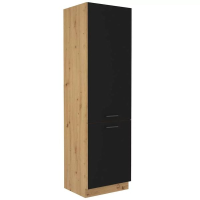 Lebensmittelschrank MALILA – Breite 60 cm, schwarz / Eiche Artisan