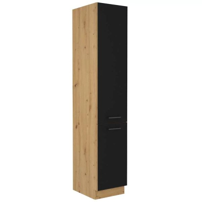 Lebensmittelschrank MALILA – Breite 40 cm, schwarz / Eiche Artisan