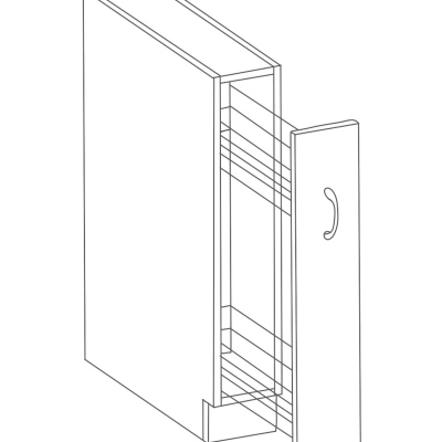 Ausziehschrank MALILA – Breite 15 cm, schwarz / Eiche Artisan