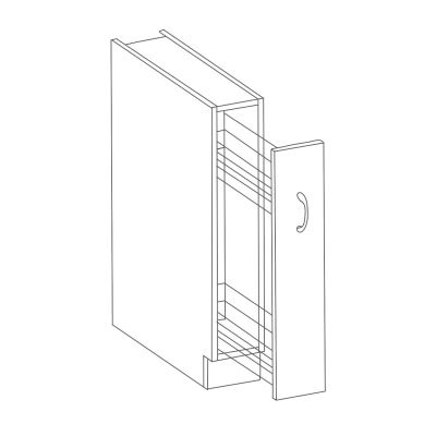 Ausziehschrank MALILA – Breite 15 cm, schwarz / Eiche Artisan