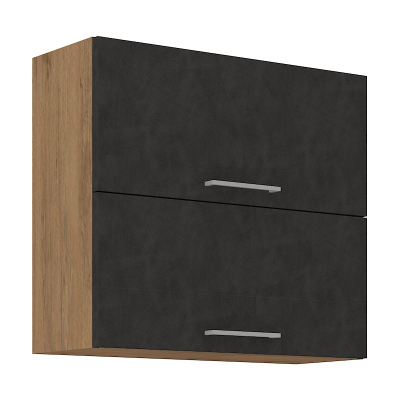 Oberer Klappschrank VANYA – Breite 80 cm, Matera / Lancelot-Eiche