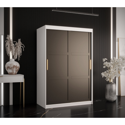 Kleiderschrank RAISA 1 – Breite 120 cm, weiß / schwarz