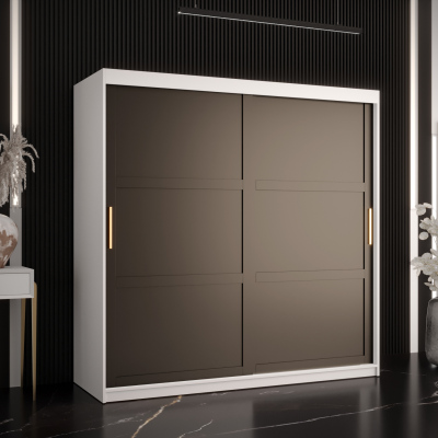 Kleiderschrank RAISA 1 – Breite 180 cm, weiß / schwarz