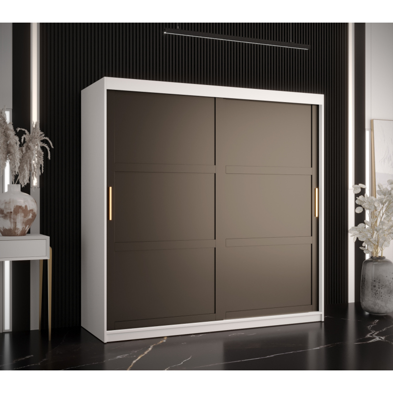 Kleiderschrank RAISA 1 – Breite 180 cm, weiß / schwarz