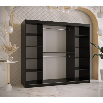 Kleiderschrank RAISA 1 – Breite 200 cm, schwarz / weiß