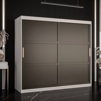 Kleiderschrank RAISA 1 – Breite 200 cm, weiß / schwarz