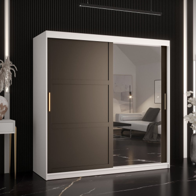 Kleiderschrank RAISA 2 – Breite 180 cm, weiß / schwarz