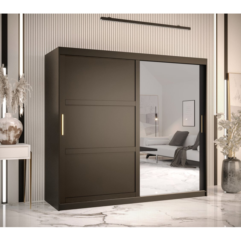 Kleiderschrank RAISA 2 – Breite 200 cm, schwarz