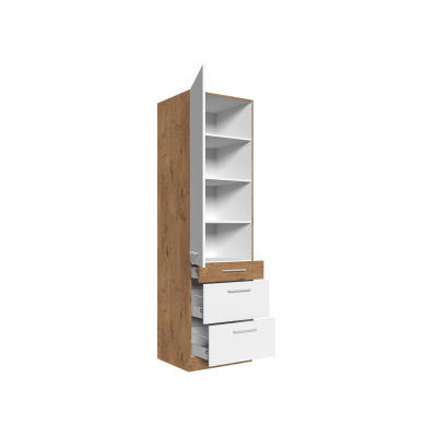 Lebensmittelschrank mit Schubladen VANYA – Breite 60 cm, matera / Eiche Lancelot