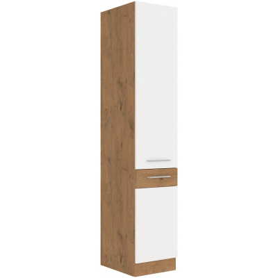 Lebensmittelschrank VANYA – Breite 40 cm, weiß / Eiche Lancelot