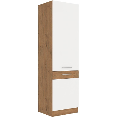 Lebensmittelschrank VANYA – Breite 60 cm, weiß / Eiche Lancelot