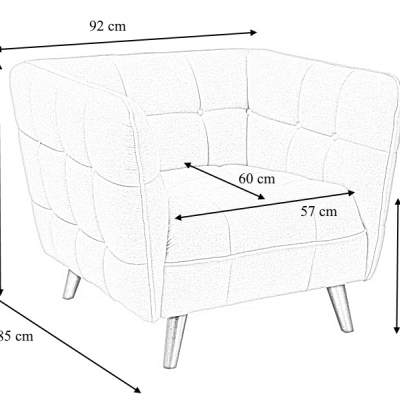 Gesteppter Sessel SCARLET – Gelb