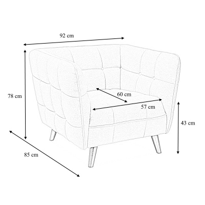 Gesteppter Sessel SCARLET – Gelb