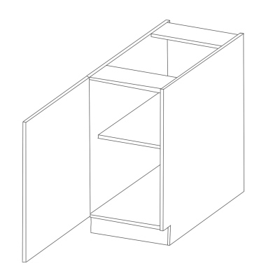 Unterer eintüriger ADARA-Schrank – Breite 40 cm, Cremefarben / Eiche Artisan