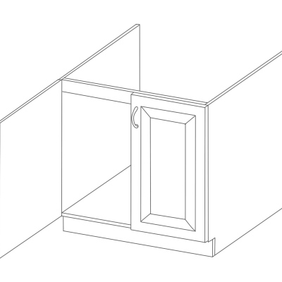 Waschbeckenunterschrank ADARA – Breite 80 cm, Weiß / Eiche Artisan