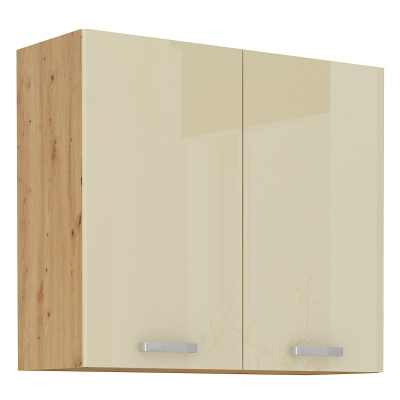 Küchenhängeschrank ADARA – Breite 80 cm, Creme / Artisan-Eiche