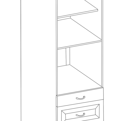 Küchenschrank für Einbaubackofen mit Schubladen ADARA – Breite 60 cm, Cappuccino / Artisan-Eiche