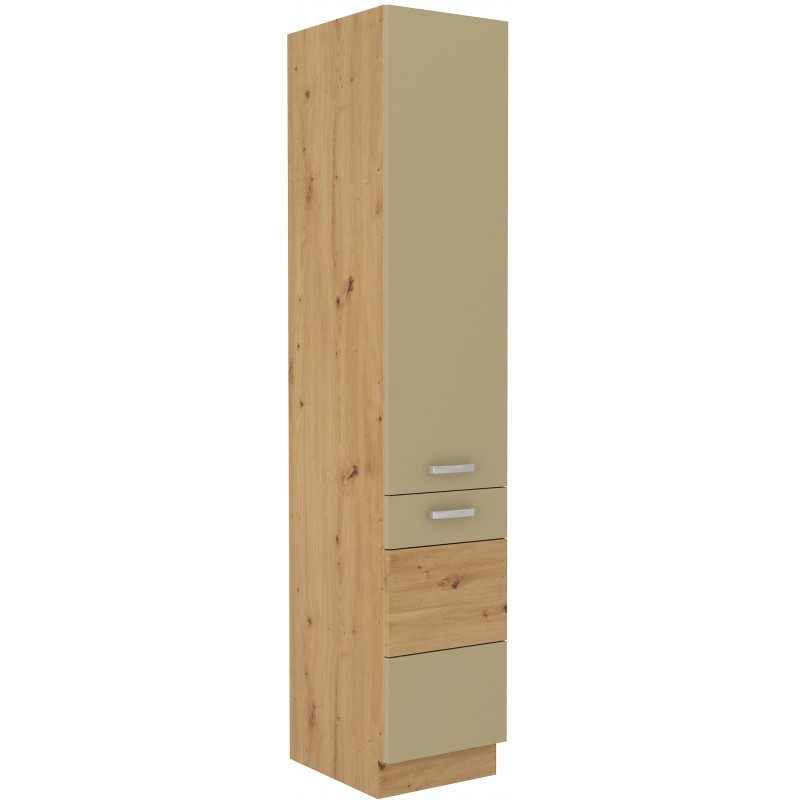 Lebensmittelschrank ADARA – Breite 40 cm, cappucino / Eiche Artisan