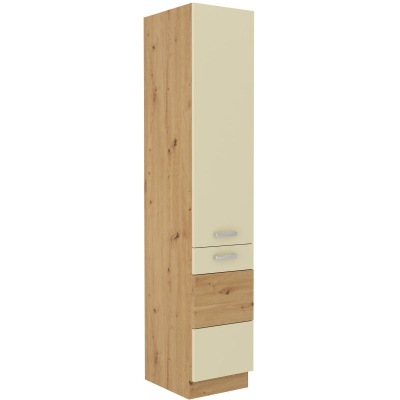 Lebensmittelschrank ADARA – Breite 40 cm, creme / Eiche Artisan