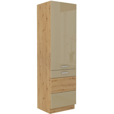 Lebensmittelschrank ADARA – Breite 60 cm, cappucino / Eiche Artisan