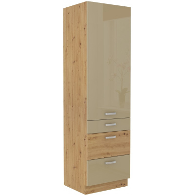 Lebensmittelschrank mit Schubladen ADARA – Breite 60 cm, cappucino / Eiche Artisan