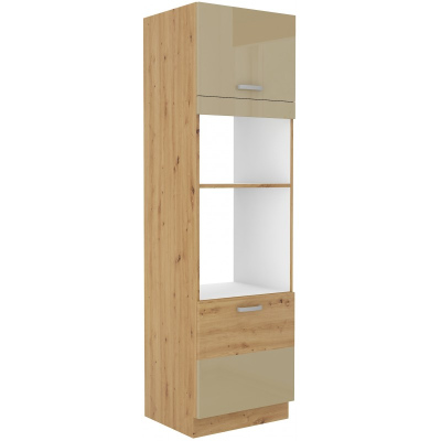 Einbaugeräteschrank ADARA – Breite 60 cm, Cappucino / Eiche Artisan