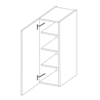 Hoher Oberschrank ADARA – Breite 40 cm, weiß / Eiche Artisan