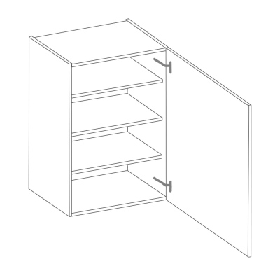 Hoher Oberschrank ADARA – Breite 60 cm, weiß / Eiche Artisan