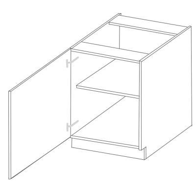 Eintüriger Unterschrank BALIJA – Breite 60 cm, Trüffelgrau / Eiche Artisan