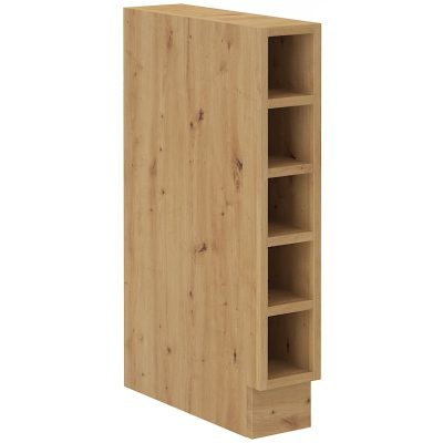 Unterer offener Schrank BALIJA – Breite 15 cm, Eiche Artisan