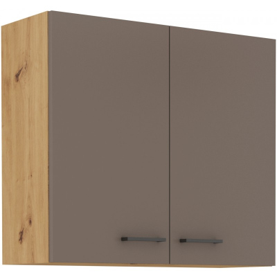 Küchenhängeschrank BALIJA – Breite 80 cm, Trüffelgrau / Artisan-Eiche