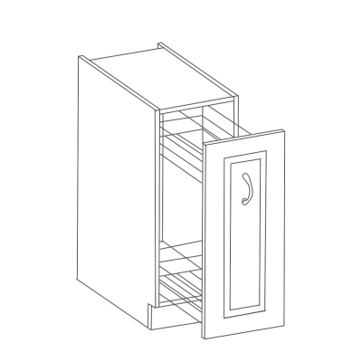 Ausziehschrank BALIJA – Breite 30 cm, trüffelgrau / Eiche Artisan