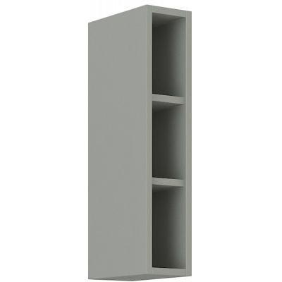 Offener Oberschrank ULLERIKE – Breite 15 cm, grau