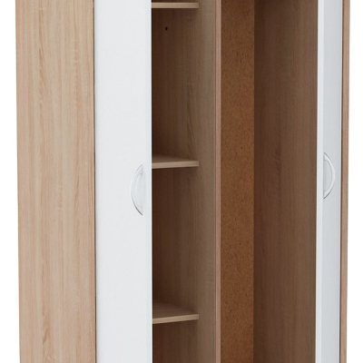 Zweitüriger Kleiderschrank SIMELA – Breite 85 cm, Sonoma-Eiche / weiß