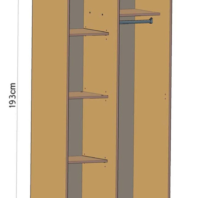 Zweitüriger Kleiderschrank SIMELA – Breite 85 cm, weiß