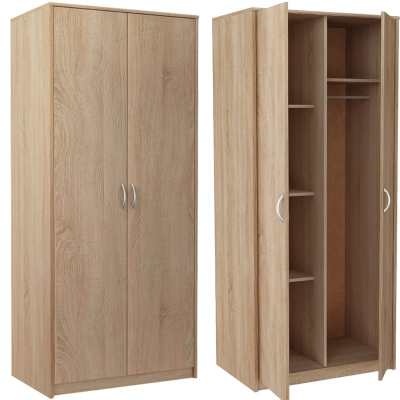 Zweitüriger Kleiderschrank SIMELA – Breite 85 cm, Sonoma-Eiche