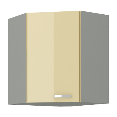 Oberer Eckschrank ULLERIKE – 58x58 cm, Creme / grau